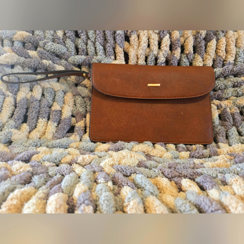 Brown Leather Clutch